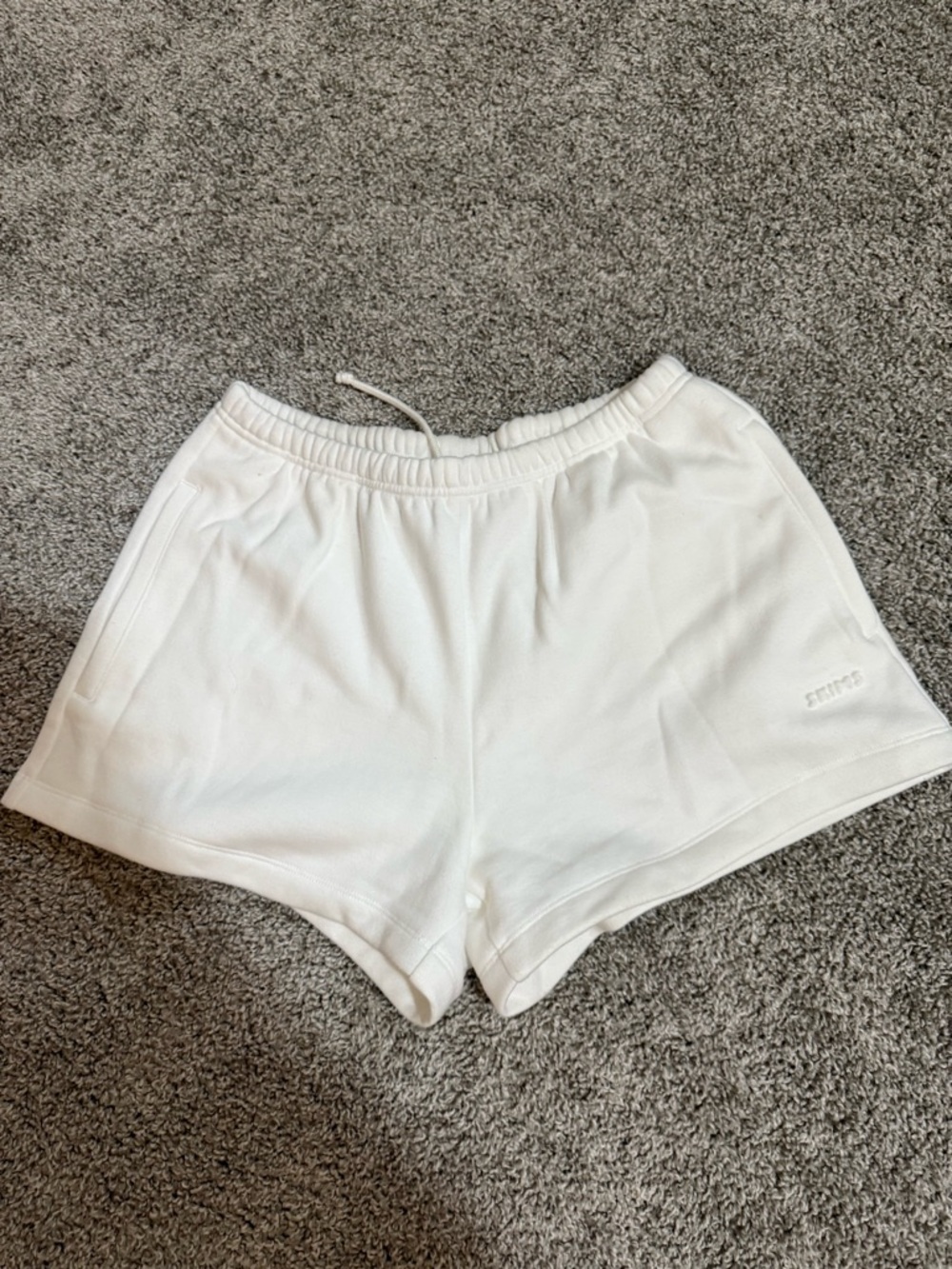 Skims Women's White Drawstring Lounge Shorts